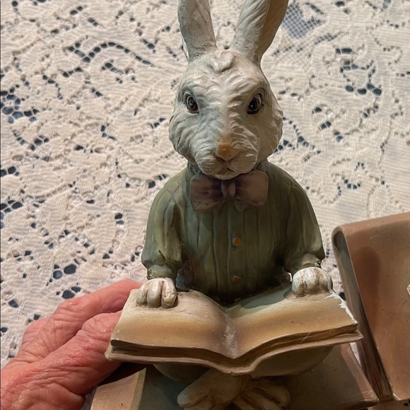 Charming Rabbit Bookend Set - White and Brown - Picture 3 of 7